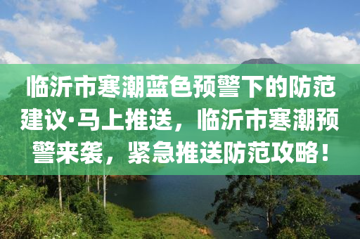 臨沂市寒潮藍(lán)色預(yù)警下的防范建議·馬上推送，臨沂市寒潮預(yù)警來襲，緊急推送防范攻略！