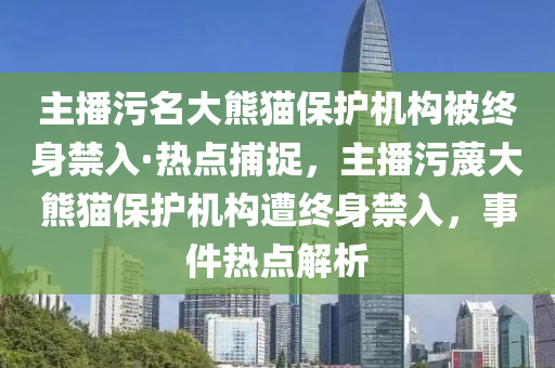 主播污名大熊貓保護機構被終身禁入·熱點捕捉，主播污蔑大熊貓保護機構遭終身禁入，事件熱點解析