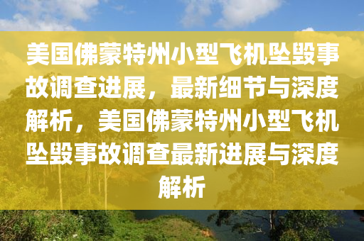 美國佛蒙特州小型飛機(jī)墜毀事故調(diào)查進(jìn)展，最新細(xì)節(jié)與深度解析，美國佛蒙特州小型飛機(jī)墜毀事故調(diào)查最新進(jìn)展與深度解析