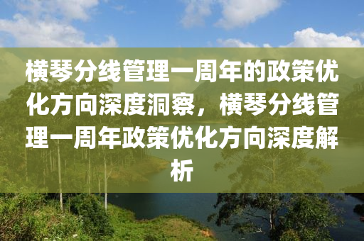 橫琴分線管理一周年的政策優(yōu)化方向深度洞察，橫琴分線管理一周年政策優(yōu)化方向深度解析