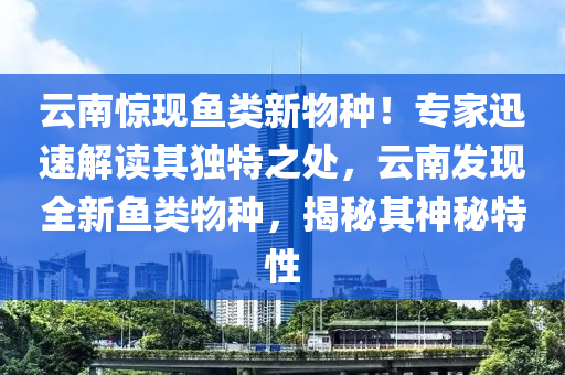 云南驚現(xiàn)魚類新物種！專家迅速解讀其獨(dú)特之處，云南發(fā)現(xiàn)全新魚類物種，揭秘其神秘特性