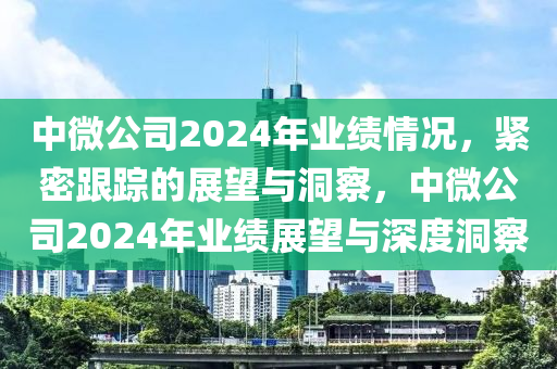 中微公司2024年業(yè)績(jī)情況，緊密跟蹤的展望與洞察，中微公司2024年業(yè)績(jī)展望與深度洞察