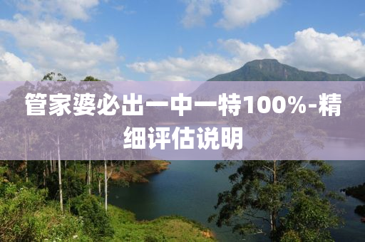 管家婆必出一中一特100%-精細(xì)評估說明