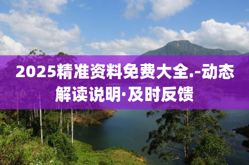 2025精準資料免費大全.-動態(tài)解讀說明·及時反饋