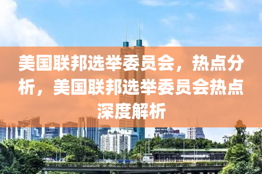 美國聯(lián)邦選舉委員會，熱點分析，美國聯(lián)邦選舉委員會熱點深度解析