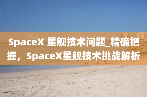 SpaceX 星艦技術(shù)問題_精確把握，SpaceX星艦技術(shù)挑戰(zhàn)解析