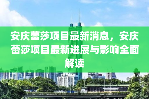 安慶蕾莎項目最新消息，安慶蕾莎項目最新進(jìn)展與影響全面解讀