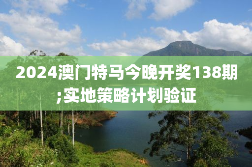 2024澳門特馬今晚開獎138期;實地策略計劃驗證