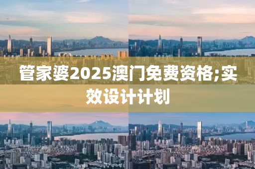 管家婆2025澳門免費資格;實效設計計劃