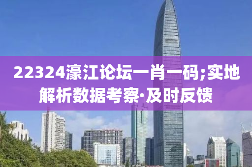 22324濠江論壇一肖一碼;實地解析數據考察·及時反饋