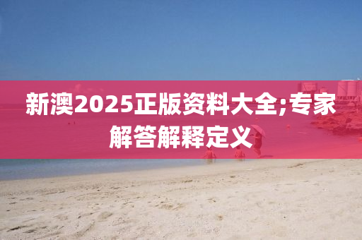 新澳2025正版資料大全;專家解答解釋定義