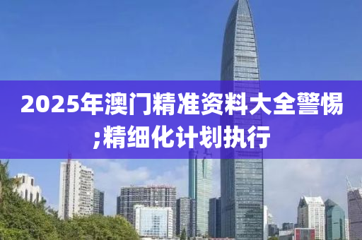 2025年澳門精準資料大全警惕;精細化計劃執(zhí)行