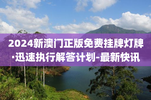 2024新澳門正版免費(fèi)掛牌燈牌·迅速執(zhí)行解答計(jì)劃-最新快訊