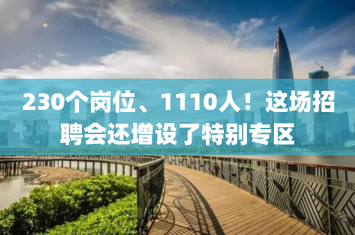 230個崗位、1110人！這場招聘會還增設(shè)了特別專區(qū)