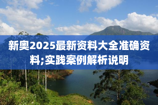 新奧2025最新資料大全準(zhǔn)確資料;實踐案例解析說明