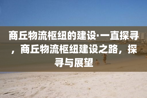 商丘物流樞紐的建設·一直探尋，商丘物流樞紐建設之路，探尋與展望