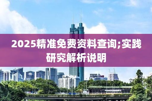 2025精準免費資料查詢;實踐研究解析說明