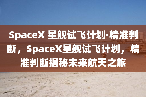 SpaceX 星艦試飛計(jì)劃·精準(zhǔn)判斷，SpaceX星艦試飛計(jì)劃，精準(zhǔn)判斷揭秘未來航天之旅