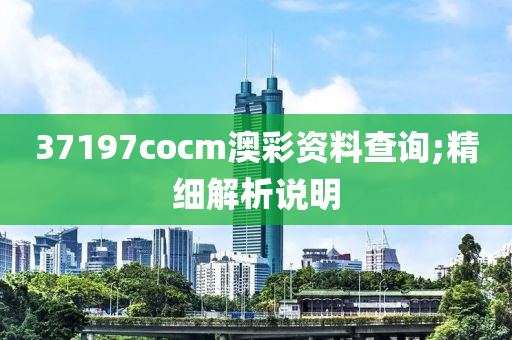 37197cocm澳彩資料查詢;精細(xì)解析說明