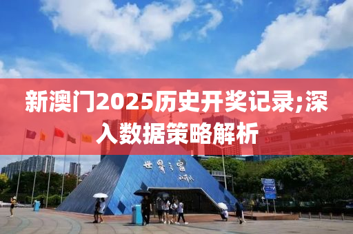 新澳門2025歷史開獎記錄;深入數(shù)據(jù)策略解析