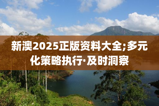 新澳2025正版資料大全;多元化策略執(zhí)行·及時洞察