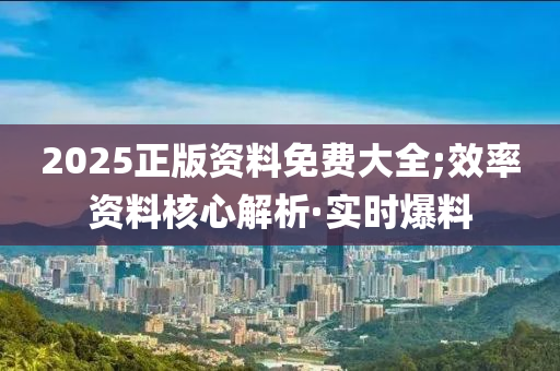 2025正版資料免費大全;效率資料核心解析·實時爆料