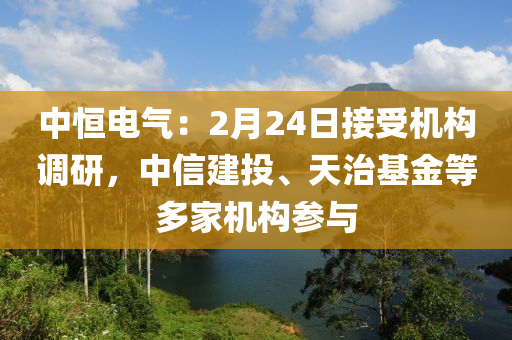 中恒電氣：2月24日接受機構(gòu)調(diào)研，中信建投、天治基金等多家機構(gòu)參與