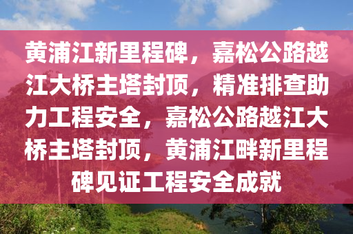 黃浦江新里程碑，嘉松公路越江大橋主塔封頂，精準排查助力工程安全，嘉松公路越江大橋主塔封頂，黃浦江畔新里程碑見證工程安全成就