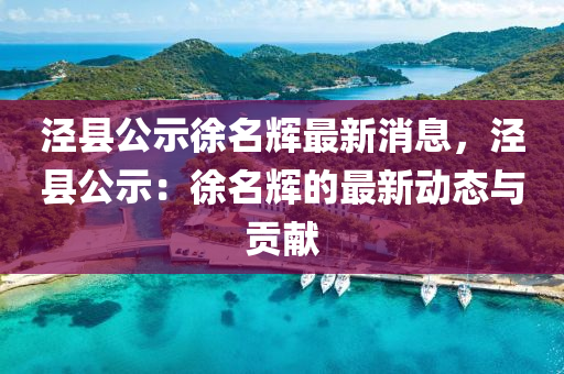 涇縣公示徐名輝最新消息，涇縣公示：徐名輝的最新動態(tài)與貢獻