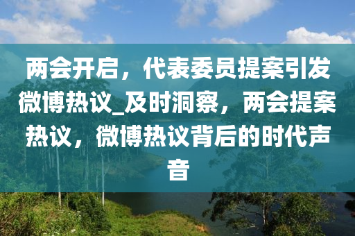 兩會(huì)開啟，代表委員提案引發(fā)微博熱議_及時(shí)洞察，兩會(huì)提案熱議，微博熱議背后的時(shí)代聲音