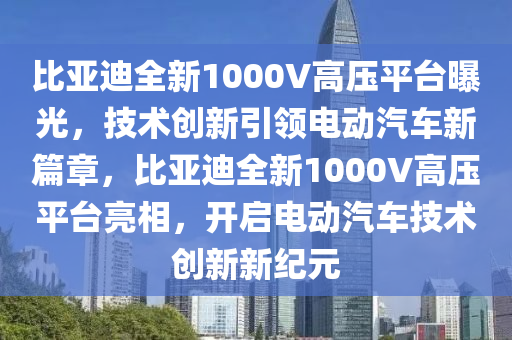 比亞迪全新1000V高壓平臺(tái)曝光，技術(shù)創(chuàng)新引領(lǐng)電動(dòng)汽車新篇章，比亞迪全新1000V高壓平臺(tái)亮相，開啟電動(dòng)汽車技術(shù)創(chuàng)新新紀(jì)元