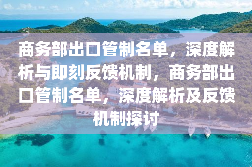 商務(wù)部出口管制名單，深度解析與即刻反饋機制，商務(wù)部出口管制名單，深度解析及反饋機制探討