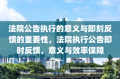 法院公告執(zhí)行的意義與即刻反饋的重要性，法院執(zhí)行公告即時(shí)反饋，意義與效率保障