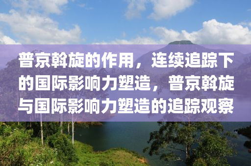 普京斡旋的作用，連續(xù)追蹤下的國(guó)際影響力塑造，普京斡旋與國(guó)際影響力塑造的追蹤觀察