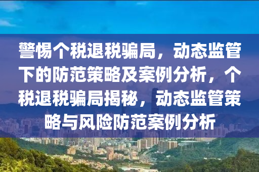 警惕個稅退稅騙局，動態(tài)監(jiān)管下的防范策略及案例分析，個稅退稅騙局揭秘，動態(tài)監(jiān)管策略與風(fēng)險(xiǎn)防范案例分析