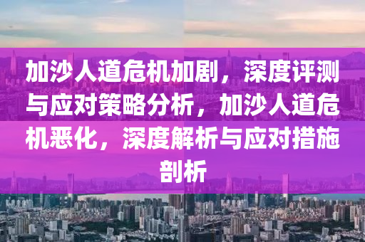 加沙人道危機(jī)加劇，深度評測與應(yīng)對策略分析，加沙人道危機(jī)惡化，深度解析與應(yīng)對措施剖析