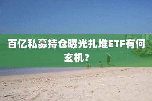 百億私募持倉(cāng)曝光扎堆ETF有何玄機(jī)？