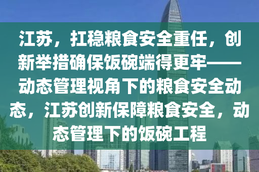江蘇，扛穩(wěn)糧食安全重任，創(chuàng)新舉措確保飯碗端得更牢——?jiǎng)討B(tài)管理視角下的糧食安全動(dòng)態(tài)，江蘇創(chuàng)新保障糧食安全，動(dòng)態(tài)管理下的飯碗工程