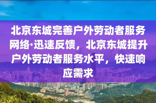 北京東城完善戶外勞動者服務網(wǎng)絡·迅速反饋，北京東城提升戶外勞動者服務水平，快速響應需求