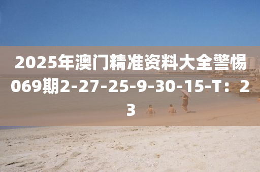 2025年澳門精準(zhǔn)資料大全警惕069期2-27-25-9-30-15-T：23