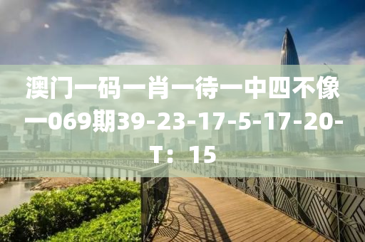 澳門(mén)一碼一肖一待一中四不像一069期39-23-17-5-17-20-T：15