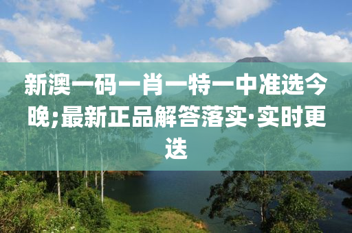 新澳一碼一肖一特一中準(zhǔn)選今晚;最新正品解答落實(shí)·實(shí)時更迭