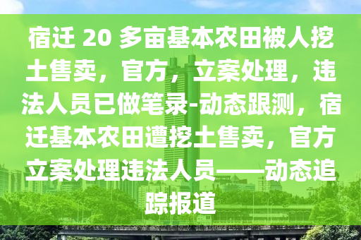 宿遷 20 多畝基本農(nóng)田被人挖土售賣，官方，立案處理，違法人員已做筆錄-動態(tài)跟測，宿遷基本農(nóng)田遭挖土售賣，官方立案處理違法人員——動態(tài)追蹤報(bào)道