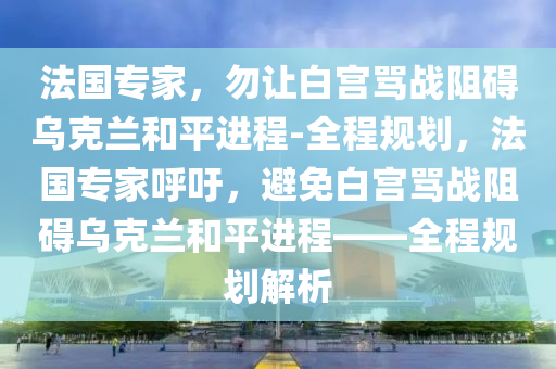 法國專家，勿讓白宮罵戰(zhàn)阻礙烏克蘭和平進程-全程規(guī)劃，法國專家呼吁，避免白宮罵戰(zhàn)阻礙烏克蘭和平進程——全程規(guī)劃解析