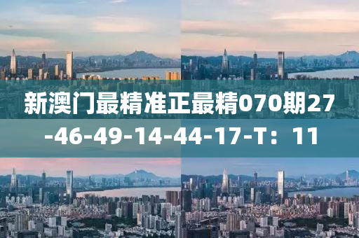 新澳門最精準正最精070期27-46-49-14-44-17-T：11