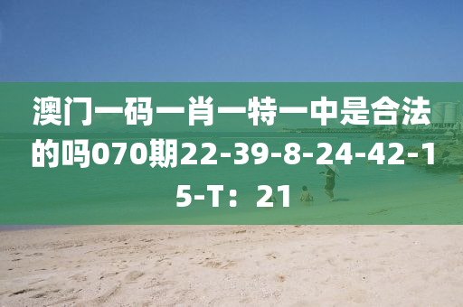 澳門一碼一肖一特一中是合法的嗎070期22-39-8-24-42-15-T：21