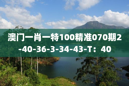 澳門一肖一特100精準070期2-40-36-3-34-43-T：40