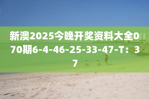 新澳2025今晚開獎(jiǎng)資料大全070期6-4-46-25-33-47-T：37