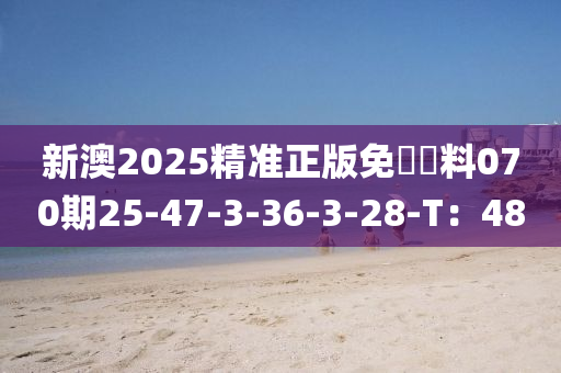 新澳2025精準(zhǔn)正版免費(fèi)資料070期25-47-3-36-3-28-T：48