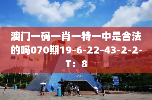 澳門一碼一肖一特一中是合法的嗎070期19-6-22-43-2-2-T：8